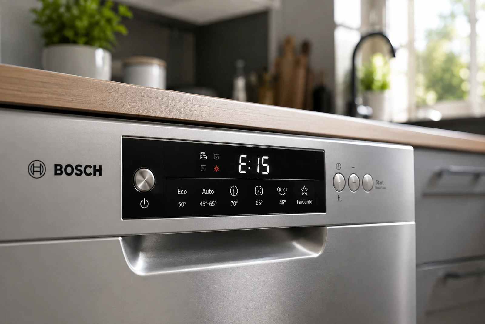Bosch Dishwasher E15 Error - What the Flashing Tap Symbol and Water in the Base Really Mean